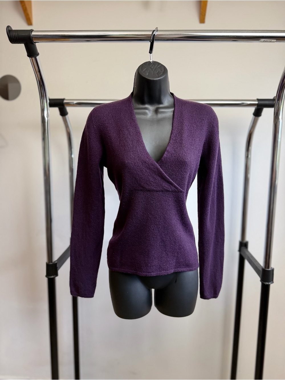 Armani Collezioni Deep Purple V-Neck Wrap Sweater